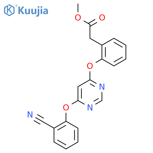 Methyl 2-(2-((6-(2-cyanophenoxy)pyrimidin-4-yl)oxy)phenyl)acetate structure