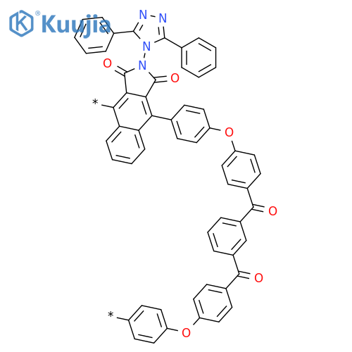 Poly[[2-(3,5-diphenyl-4H-1,2,4-triazol-4-yl)-2,3-dihydro-1,3-dioxo-1H-benz[f]isoindole-4,9-diyl]-1,4-phenyleneoxy-1,4-phenylenecarbonyl-1,3-phenylenecarbonyl-1,4-phenyleneoxy-1,4-phenylene] structure