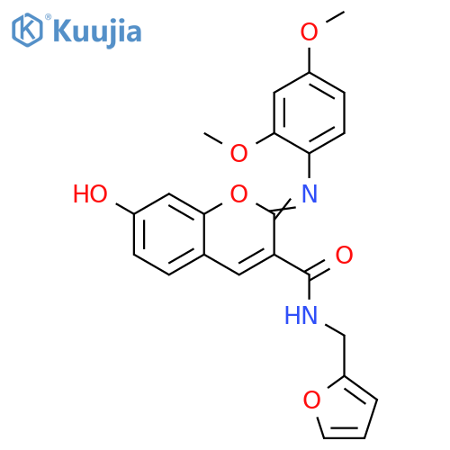 (2Z)-2-[(2,4-dimethoxyphenyl)imino]-N-[(furan-2-yl)methyl]-7-hydroxy-2H-chromene-3-carboxamide structure