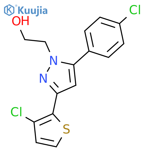1H-Pyrazole-1-ethanol, 5-(4-chlorophenyl)-3-(3-chloro-2-thienyl)- structure