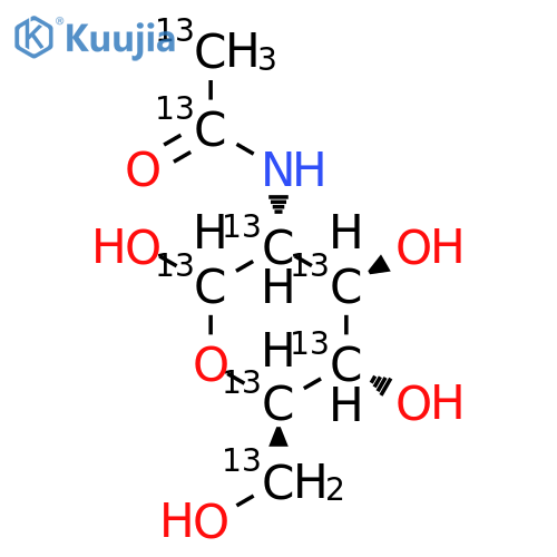N-Acetyl1,2-13C2-D-glucosamine-13C6 structure