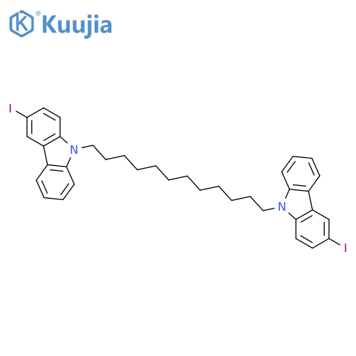 9H-CARBAZOLE, 9,9'-(1,12-DODECANEDIYL)BIS[3-IODO- structure