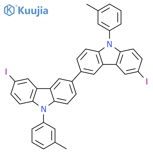 3,3'-Bi-9H-carbazole, 6,6'-diiodo-9,9'-bis(3-methylphenyl)- structure