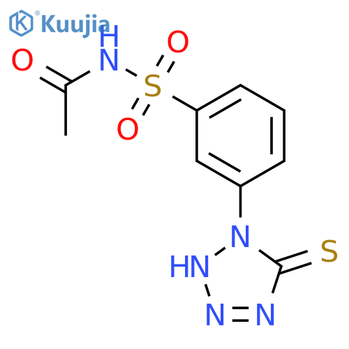Acetamide, N-[[3-(2,5-dihydro-5-thioxo-1H-tetrazol-1-yl)phenyl]sulfonyl]- structure