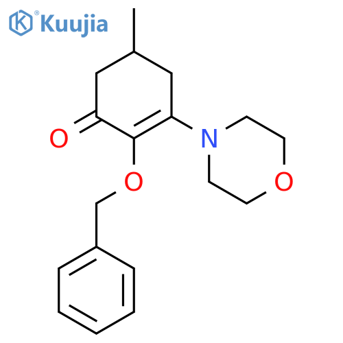 2-Cyclohexen-1-one, 5-methyl-3-(4-morpholinyl)-2-(phenylmethoxy)- structure