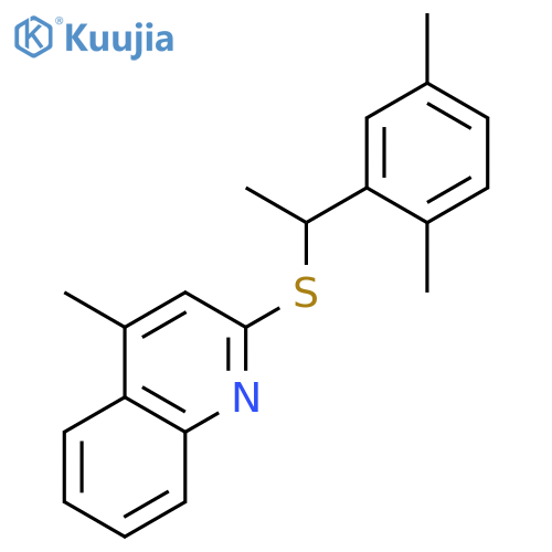 QUINOLINE, 2-[[1-(2,5-DIMETHYLPHENYL)ETHYL]THIO]-4-METHYL- structure