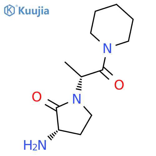 PIPERIDINE, 1-[(2R)-2-[(3S)-3-AMINO-2-OXO-1-PYRROLIDINYL]-1-OXOPROPYL]- structure
