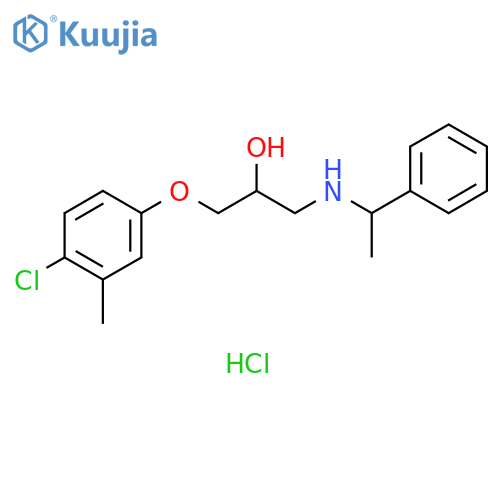 1-(4-chloro-3-methylphenoxy)-3-(1-phenylethyl)aminopropan-2-ol hydrochloride structure