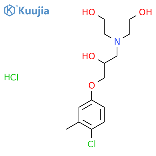 1-bis(2-hydroxyethyl)amino-3-(4-chloro-3-methylphenoxy)propan-2-ol hydrochloride structure