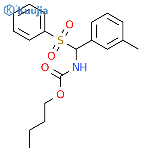 CARBAMIC ACID, [(3-METHYLPHENYL)(PHENYLSULFONYL)METHYL]-, BUTYL ESTER structure