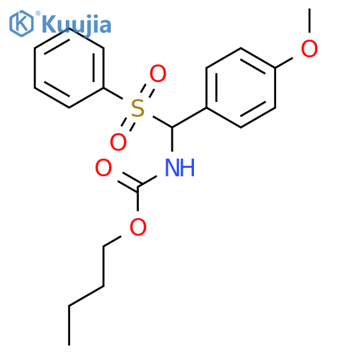 Carbamic acid, [(4-methoxyphenyl)(phenylsulfonyl)methyl]-, butyl ester structure