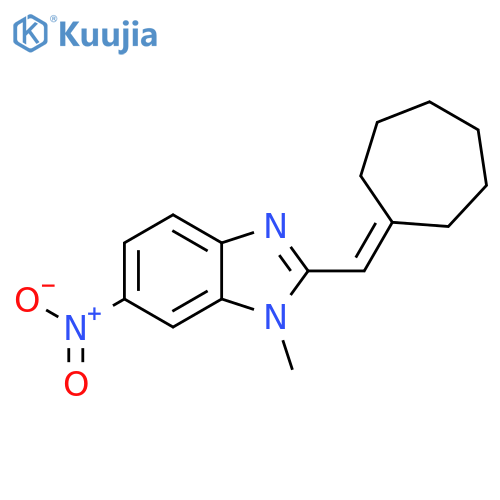1H-Benzimidazole, 2-(cycloheptylidenemethyl)-1-methyl-6-nitro- structure