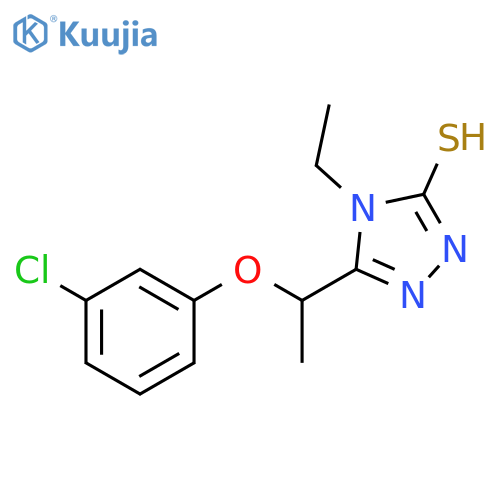 5-1-(3-Chlorophenoxy)ethyl-4-ethyl-4H-1,2,4-triazole-3-thiol structure