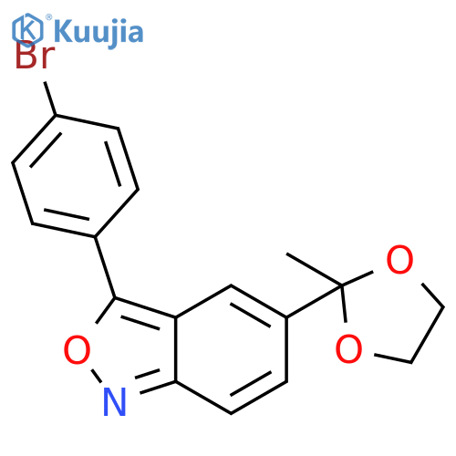 2,1-Benzisoxazole, 3-(4-bromophenyl)-5-(2-methyl-1,3-dioxolan-2-yl)- structure