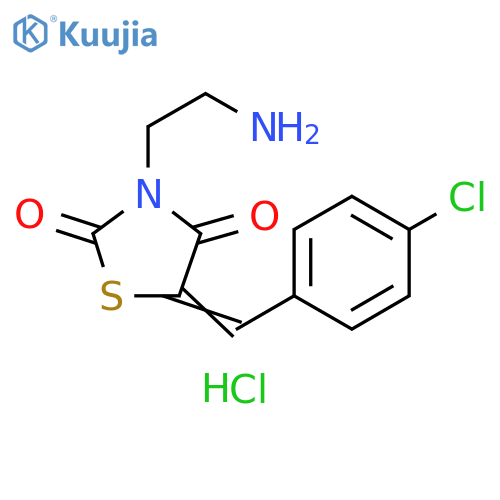 3-(2-aminoethyl)-5-(4-chlorophenyl)methylidene-1,3-thiazolidine-2,4-dione hydrochloride structure