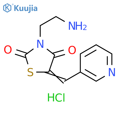 3-(2-aminoethyl)-5-(pyridin-3-yl)methylidene-1,3-thiazolidine-2,4-dione hydrochloride structure