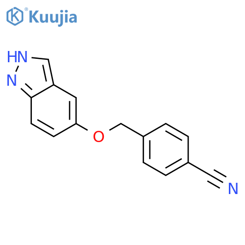 Benzonitrile, 4-[(1H-indazol-5-yloxy)methyl]- structure