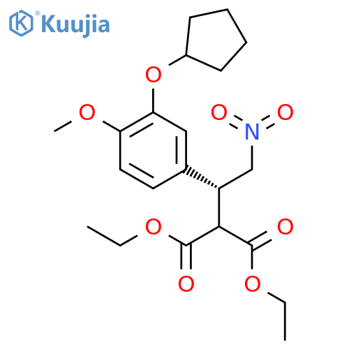 diethyl (R)-2-(1-(3-(cyclopentyloxy)-4-methoxyphenyl)-2-nitroethyl)malonate structure