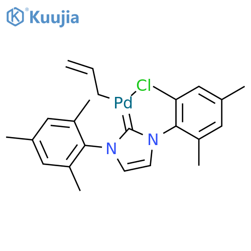 Allyl[1,3-bis(mesityl)imidazol-2-ylidene]chloropalladium structure