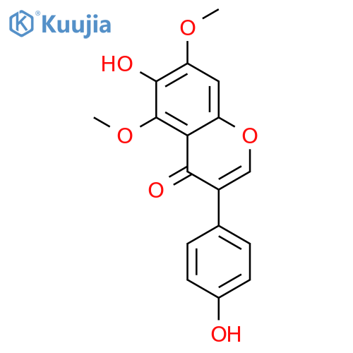 6-hydroxy-3-(4-hydroxyphenyl)-5,7-dimethoxychromen-4-one structure