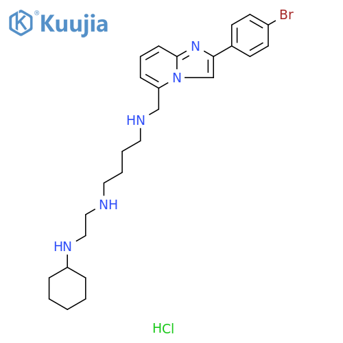 1,4-Butanediamine, N1-[[2-(4-bromophenyl)imidazo[1,2-a]pyridin-5-yl]methyl]-N4-[2-(cyclohexylamino)ethyl]-, hydrochloride (1:4) structure