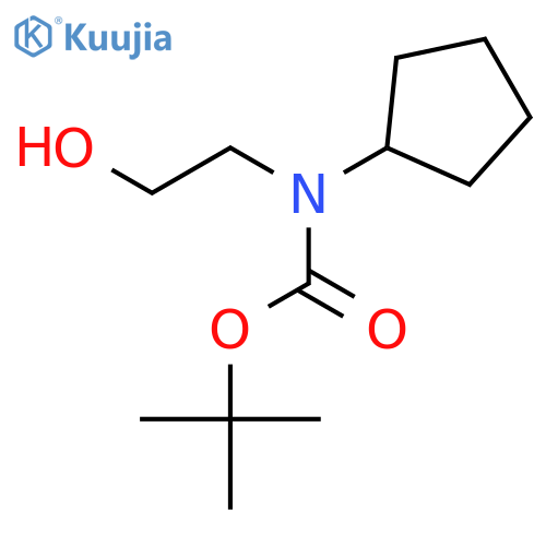tert-butyl N-cyclopentyl-N-(2-hydroxyethyl)carbamate structure