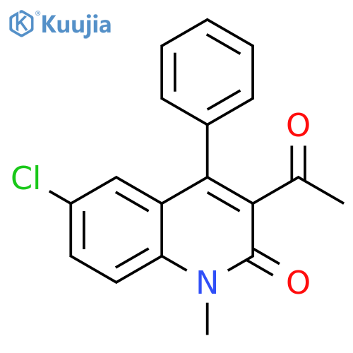 3-acetyl-6-chloro-1-methyl-4-phenyl-1,2-dihydroquinolin-2-one structure