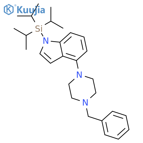 1H-Indole, 4-[4-(phenylmethyl)-1-piperazinyl]-1-[tris(1-methylethyl)silyl]- structure