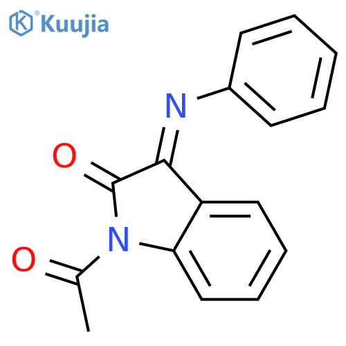 2H-INDOL-2-ONE, 1-ACETYL-1,3-DIHYDRO-3-(PHENYLIMINO)- structure