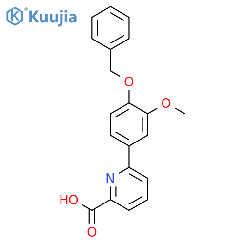 2-PYRIDINECARBOXYLIC ACID, 6-[3-METHOXY-4-(PHENYLMETHOXY)PHENYL]- structure