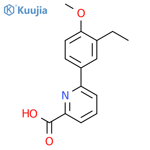 2-PYRIDINECARBOXYLIC ACID, 6-(3-ETHYL-4-METHOXYPHENYL)- structure