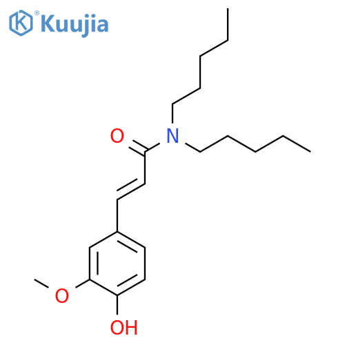 2-Propenamide, 3-(4-hydroxy-3-methoxyphenyl)-N,N-dipentyl-, (2E)- structure