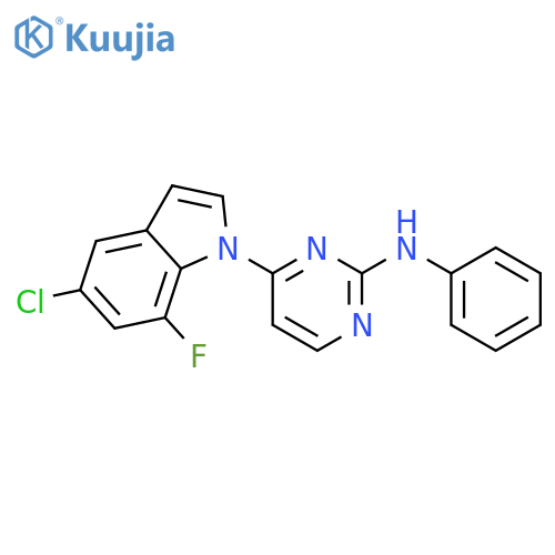 2-PYRIMIDINAMINE, 4-(5-CHLORO-7-FLUORO-1H-INDOL-1-YL)-N-PHENYL- structure