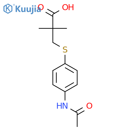Propanoic acid, 3-[[4-(acetylamino)phenyl]thio]-2,2-dimethyl- structure