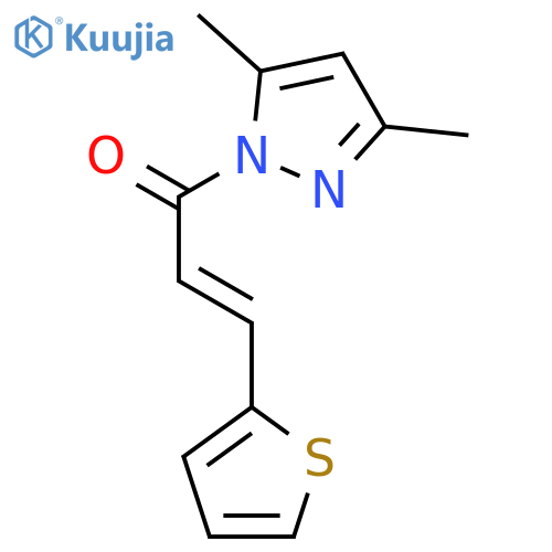 (2E)-1-(3,5-dimethyl-1H-pyrazol-1-yl)-3-(thiophen-2-yl)prop-2-en-1-one structure