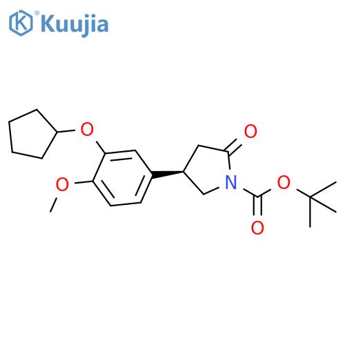1,1-Dimethylethyl (4R)-4-[3-(cyclopentyloxy)-4-methoxyphenyl]-2-oxo-1-pyrrolidinecarboxylate structure