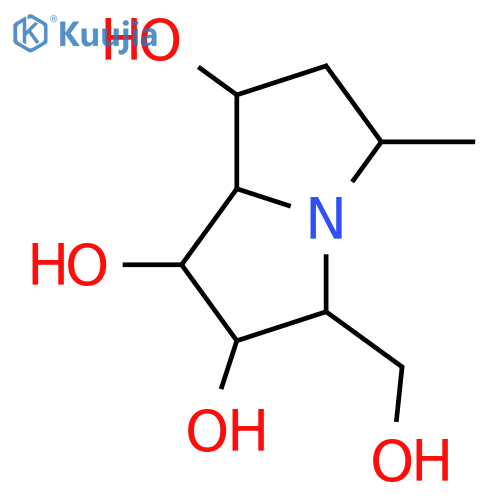 1,2,7-Trihydroxy-3-hydroxymethyl-5-methyl-1H-pyrrolizidine; (1R*,2R*,3S*,5S*,7R*,7aS*)-form structure