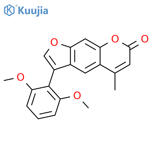 7H-Furo[3,2-g][1]benzopyran-7-one, 3-(2,6-dimethoxyphenyl)-5-methyl- structure