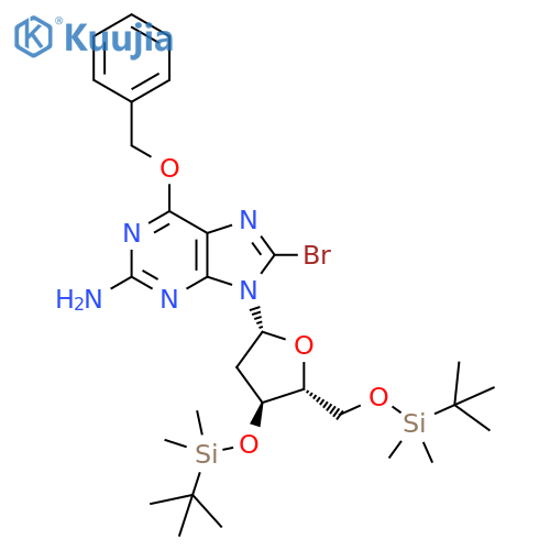 8-Bromo-3’,5’-Di-O-tert-butyldimethylsilyl-6-O-benzyl-2’-deoxyguanosine structure