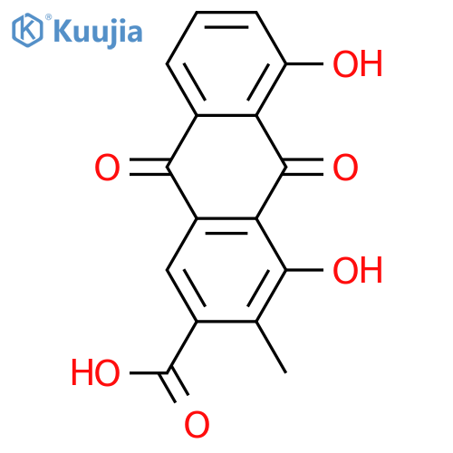 4,5-Dihydroxy-3-methylanthraquinone-2-carboxylic acid structure