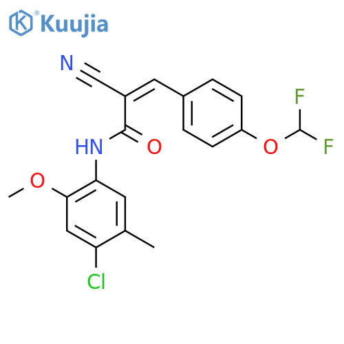 N-(4-chloro-2-methoxy-5-methylphenyl)-2-cyano-3-[4-(difluoromethoxy)phenyl]prop-2-enamide structure