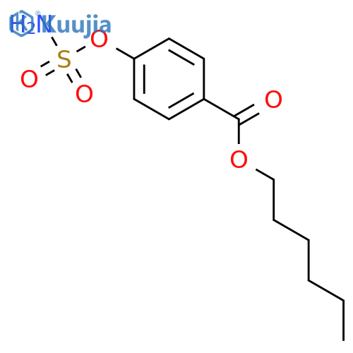 Benzoic acid, 4-[(aminosulfonyl)oxy]-, hexyl ester structure