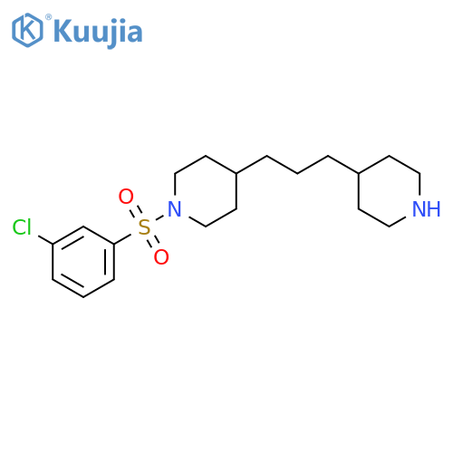 Piperidine, 1-[(3-chlorophenyl)sulfonyl]-4-[3-(4-piperidinyl)propyl]- structure