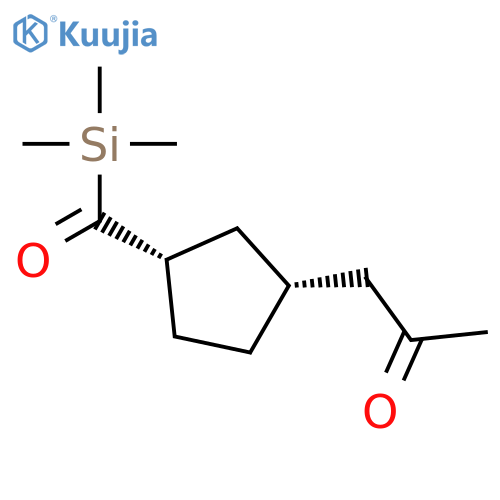 2-Propanone, 1-[(1R,3S)-3-[(trimethylsilyl)carbonyl]cyclopentyl]-, rel- structure
