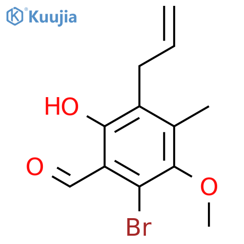 BENZALDEHYDE, 2-BROMO-6-HYDROXY-3-METHOXY-4-METHYL-5-(2-PROPENYL)- structure