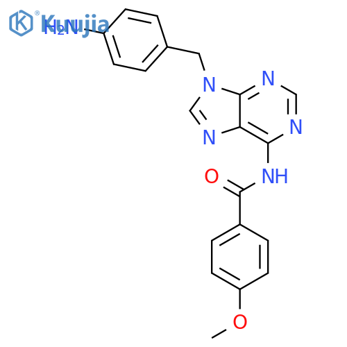 Benzamide, N-[9-[(4-aminophenyl)methyl]-9H-purin-6-yl]-4-methoxy- structure