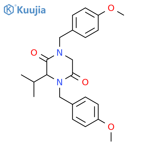 3-isopropyl-1,4-bis(4-methoxybenzyl)piperazine-2,5-dione structure