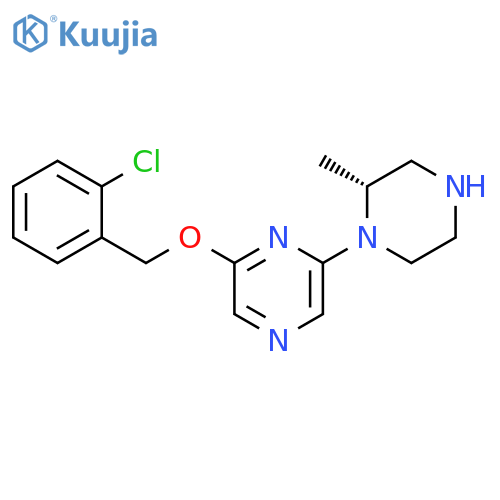 PYRAZINE, 2-[(2-CHLOROPHENYL)METHOXY]-6-[(2R)-2-METHYL-1-PIPERAZINYL]- structure