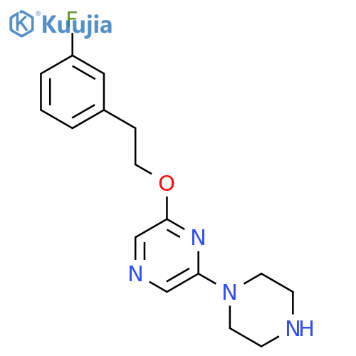 Pyrazine, 2-[2-(3-fluorophenyl)ethoxy]-6-(1-piperazinyl)- structure