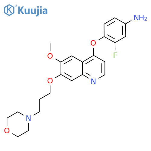 3-Fluoro-4-((6-methoxy-7-(3-morpholinopropoxy)quinolin-4-yl)oxy)aniline structure